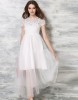 Balta suknelė su nėriniais ir tiuliu (VIN1019_1)