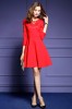 Raudona suknelė su nėriniuotu siuvinėtu įsiuvu XL  (VIN1259_1)