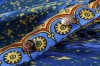 Šilkinė mėlynos spalvos suknelė su drugeliais (VIN1049)