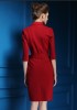 Juoda (raudona) suknelė su kaspinu ir kišenėmis S-XXL  (VIN1167_1)