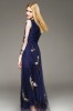 Mėlyna elegantiška tiulinė suknelė siuvinėta paukščių motyvais XS (VIN1165_1)
