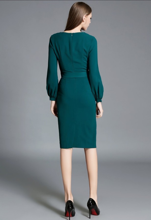 Sodrios smaragdo spalvos suknelė (VIN161_1)