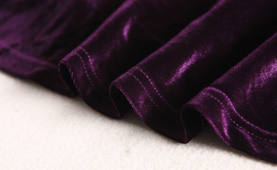 Violetinės spalvos aksominė suknelė L-XL  (VIN1185_1)